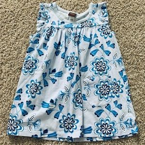 Tea Collection Baby Girl Light Blue Floral Bird Swing Dress